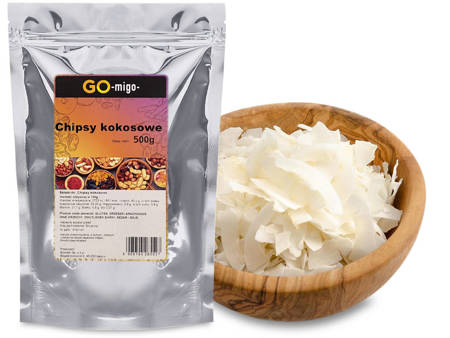 Naturalne chipsy kokosowe, płatki kokosowe 500 g - GOmigo